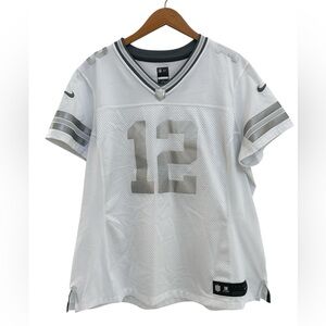 Nike NFL Aaron Rodgers Limited Edition Jersey with platinum silver numbers.